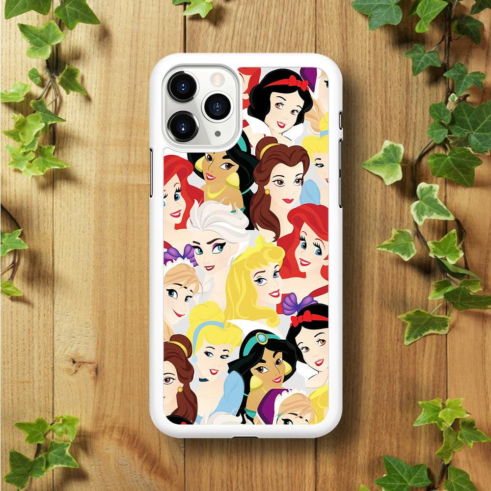 Disney Princess Collage iPhone 11 Pro Case-Rubber / White (2D Case)-Xtracase