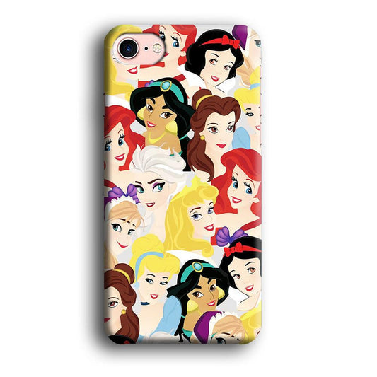 Disney Princess Collage iPhone 8 Case-Plastic / Full Wrap (3D Case)-Xtracase