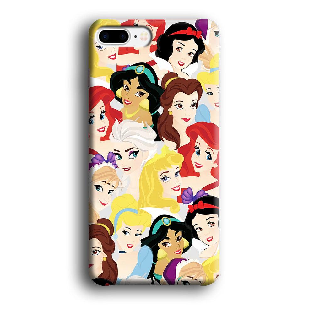 Disney Princess Collage iPhone 8 Plus Case-Plastic / Full Wrap (3D Case)-Xtracase