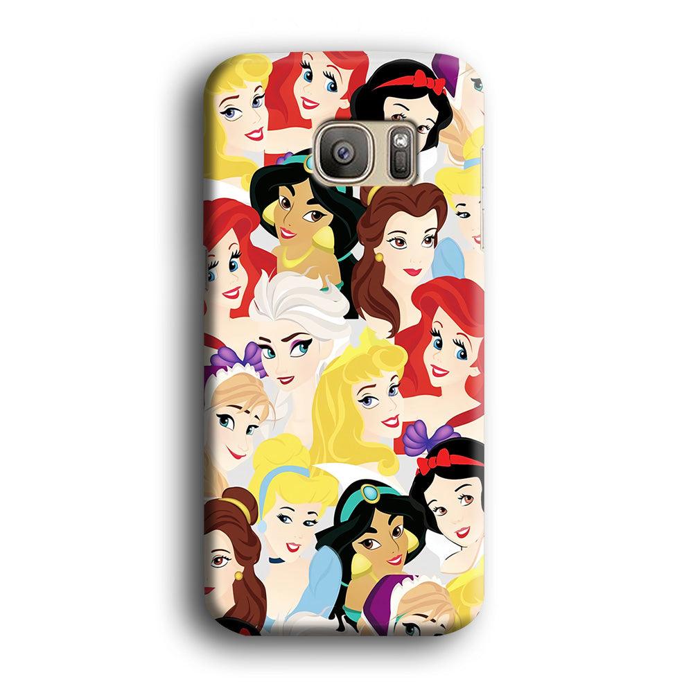 Disney Princess Collage Samsung Galaxy S7 Edge Case-Plastic / Full Wrap (3D Case)-Xtracase