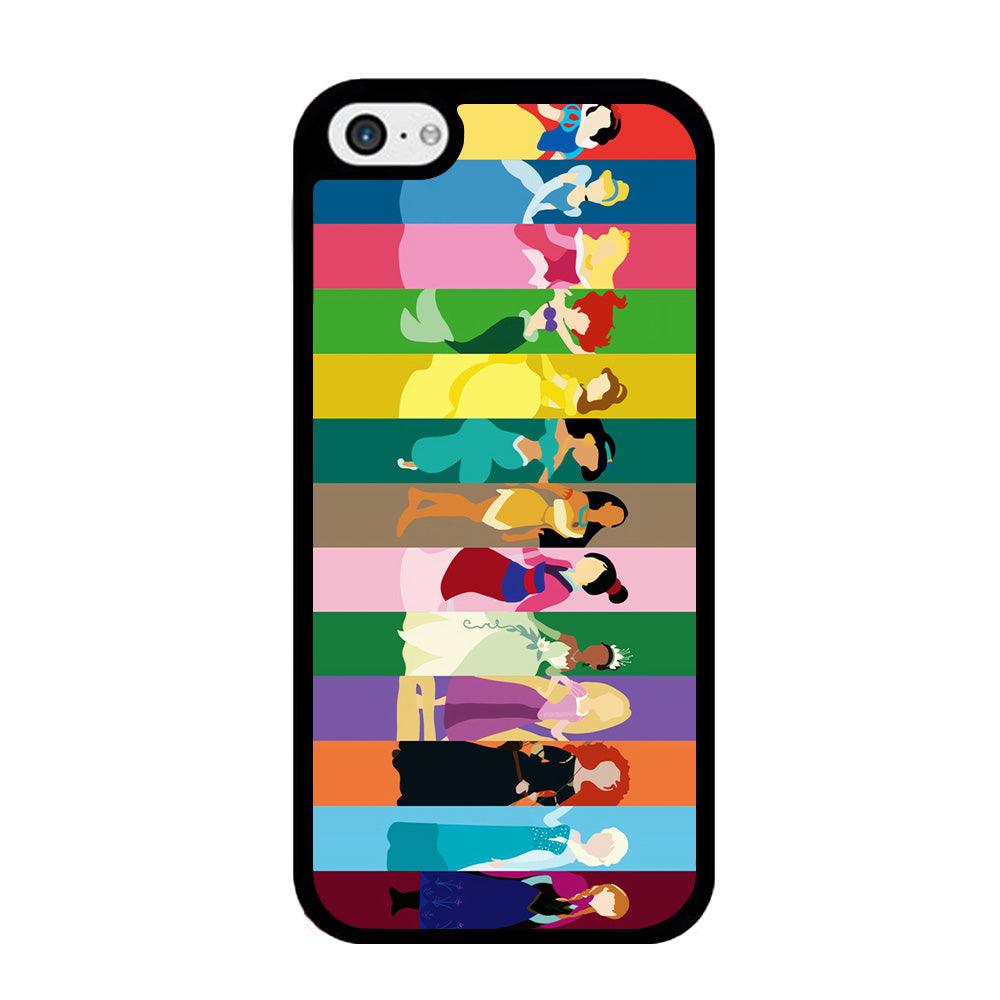 Disney Princess Colorful iPhone 5 | 5s Case-Rubber / Black (2D Case)-Xtracase