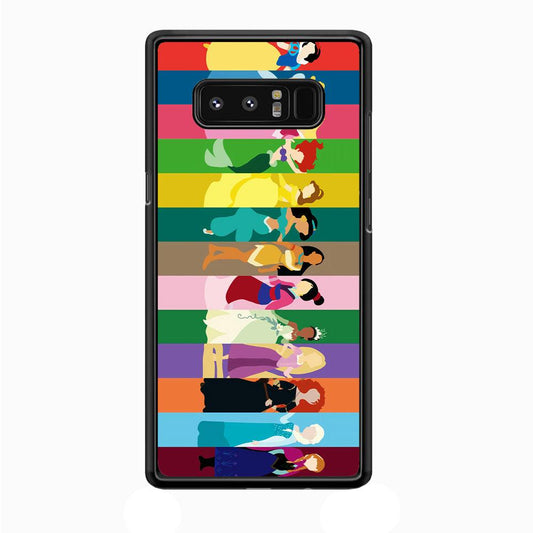Disney Princess Colorful Samsung Galaxy Note 8 Case-Rubber / Black (2D Case)-Xtracase