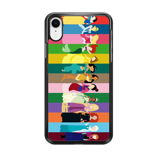 Disney Princess Colorful iPhone XR Case-Rubber / Black (2D Case)-Xtracase