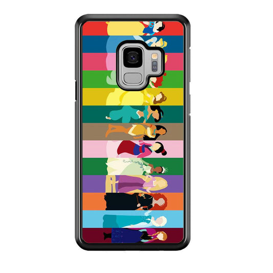 Disney Princess Colorful Samsung Galaxy S9 Case-Rubber / Black (2D Case)-Xtracase