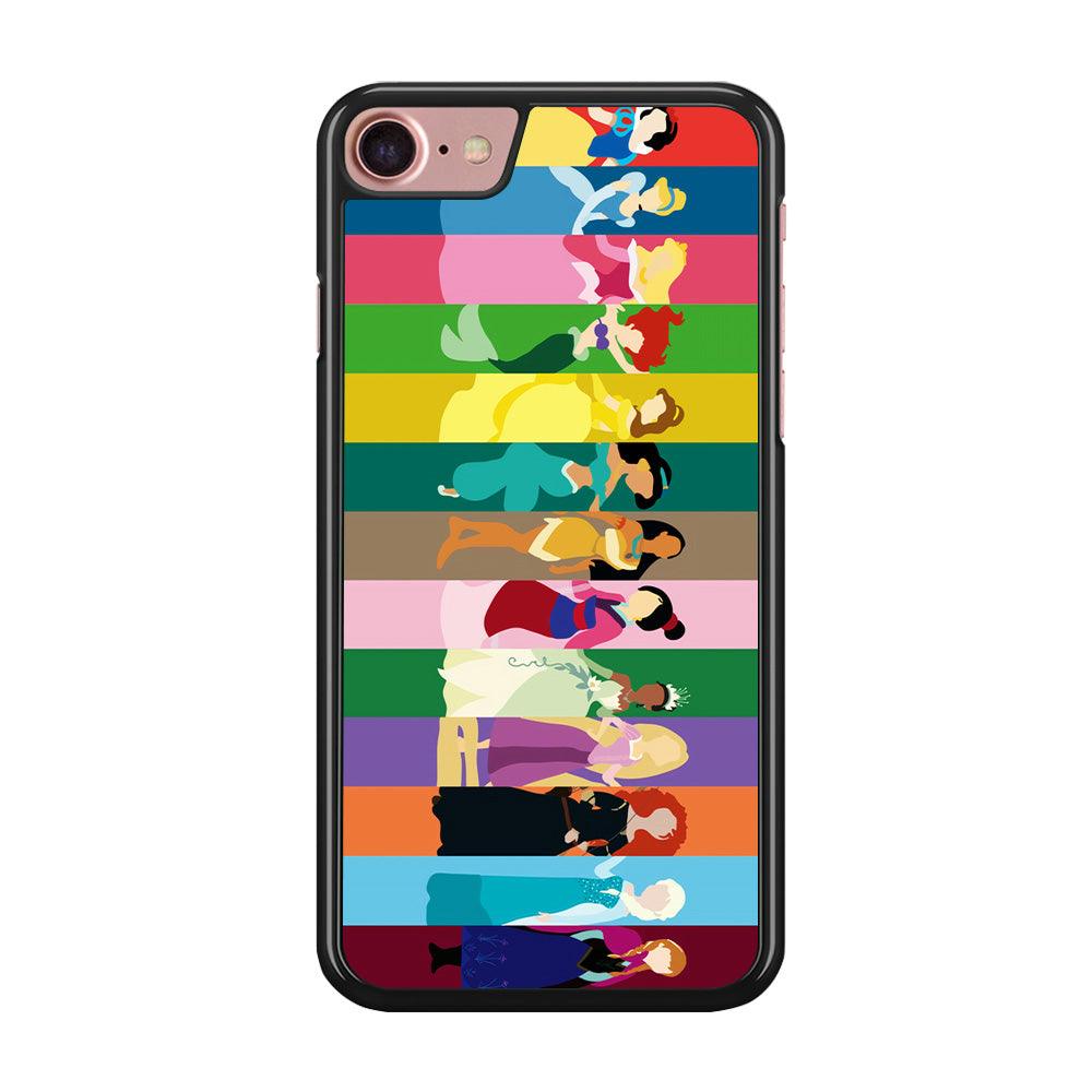 Disney Princess Colorful iPhone SE 2020 Case-Rubber / Black (2D Case)-Xtracase