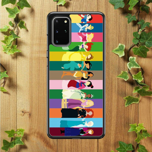 Disney Princess Colorful Samsung Galaxy S20 Plus Case-Rubber / Black (2D Case)-Xtracase