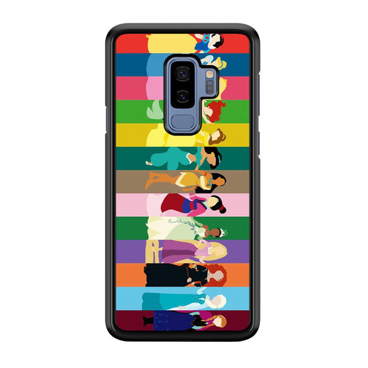 Disney Princess Colorful Samsung Galaxy S9 Plus Case-Rubber / Black (2D Case)-Xtracase