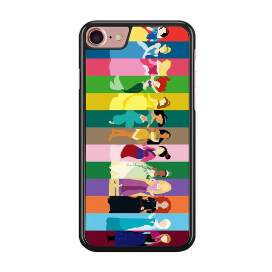 Disney Princess Colorful iPhone 8 Case-Rubber / Black (2D Case)-Xtracase