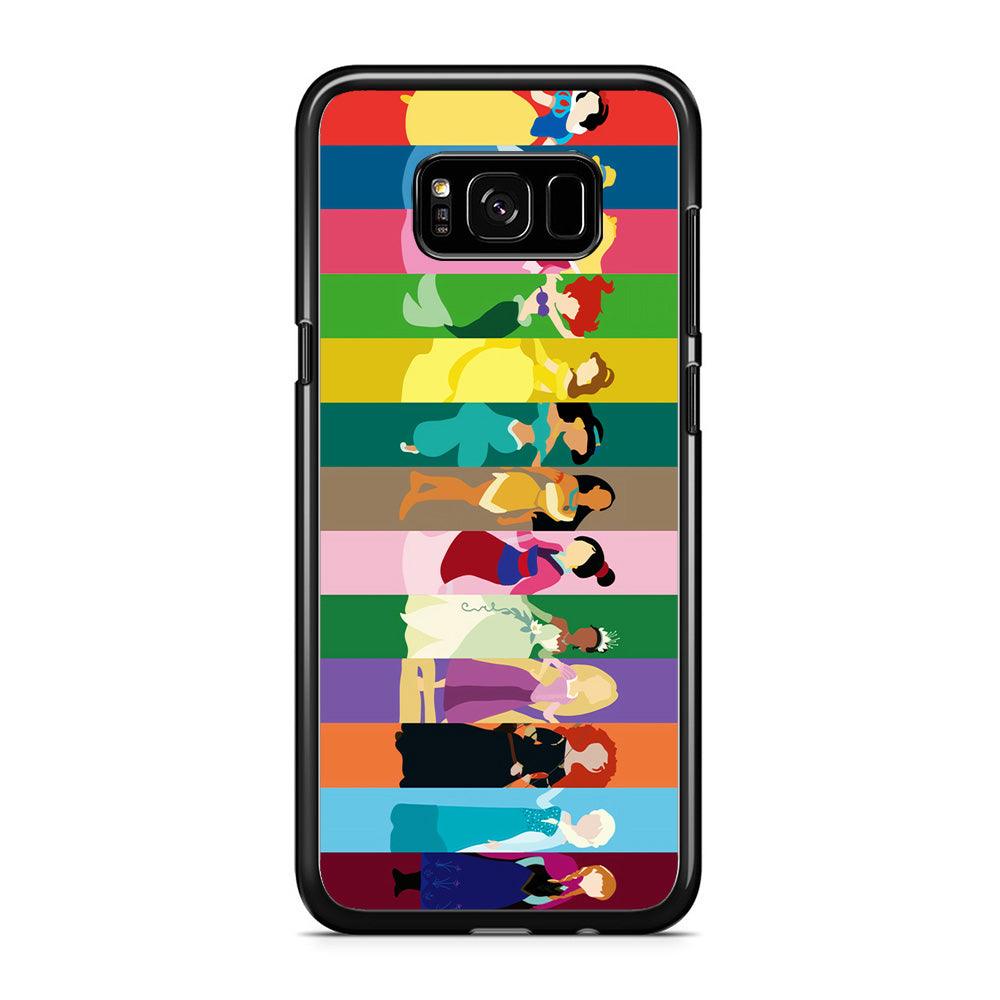 Disney Princess Colorful Samsung Galaxy S8 Case-Rubber / Black (2D Case)-Xtracase