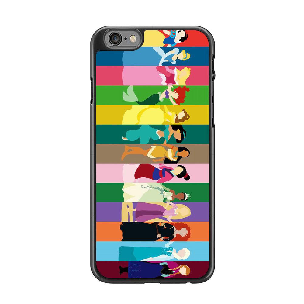 Disney Princess Colorful iPhone 6 | 6s Case-Rubber / Black (2D Case)-Xtracase