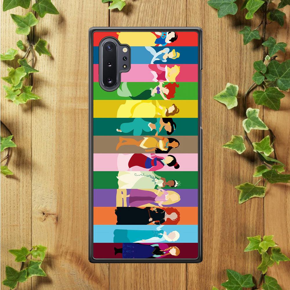 Disney Princess Colorful Samsung Galaxy Note 10 Plus Case-Rubber / White (2D Case)-Xtracase