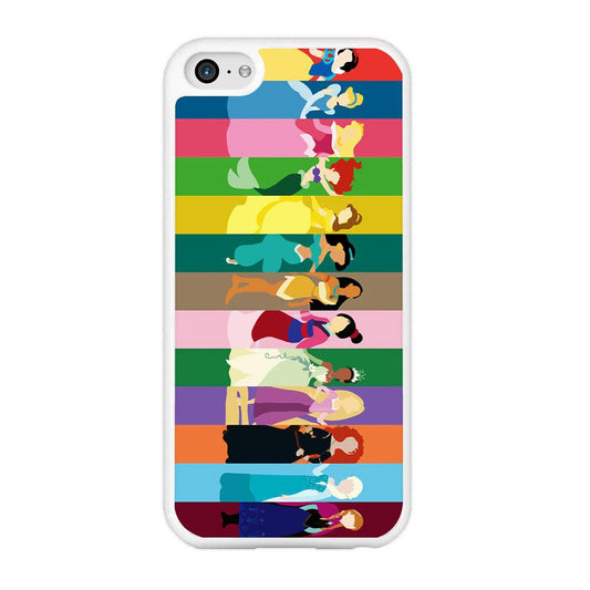 Disney Princess Colorful iPhone 5 | 5s Case-Rubber / White (2D Case)-Xtracase