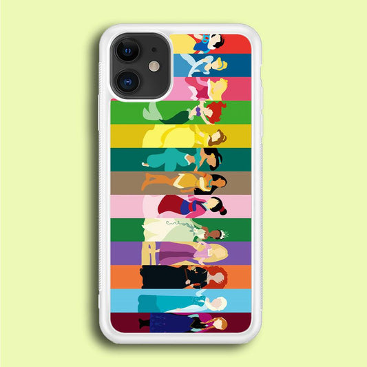 Disney Princess Colorful iPhone 12 Mini Case-Rubber / White (2D Case)-Xtracase
