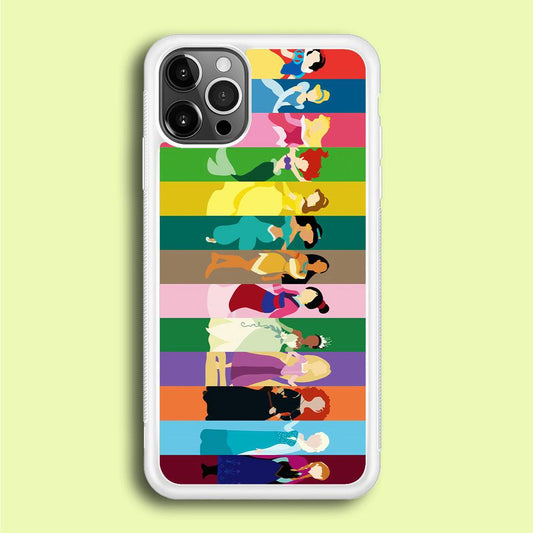 Disney Princess Colorful iPhone 12 Pro Case-Rubber / White (2D Case)-Xtracase