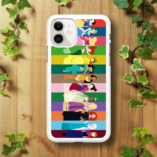 Disney Princess Colorful iPhone 11 Case-Rubber / White (2D Case)-Xtracase