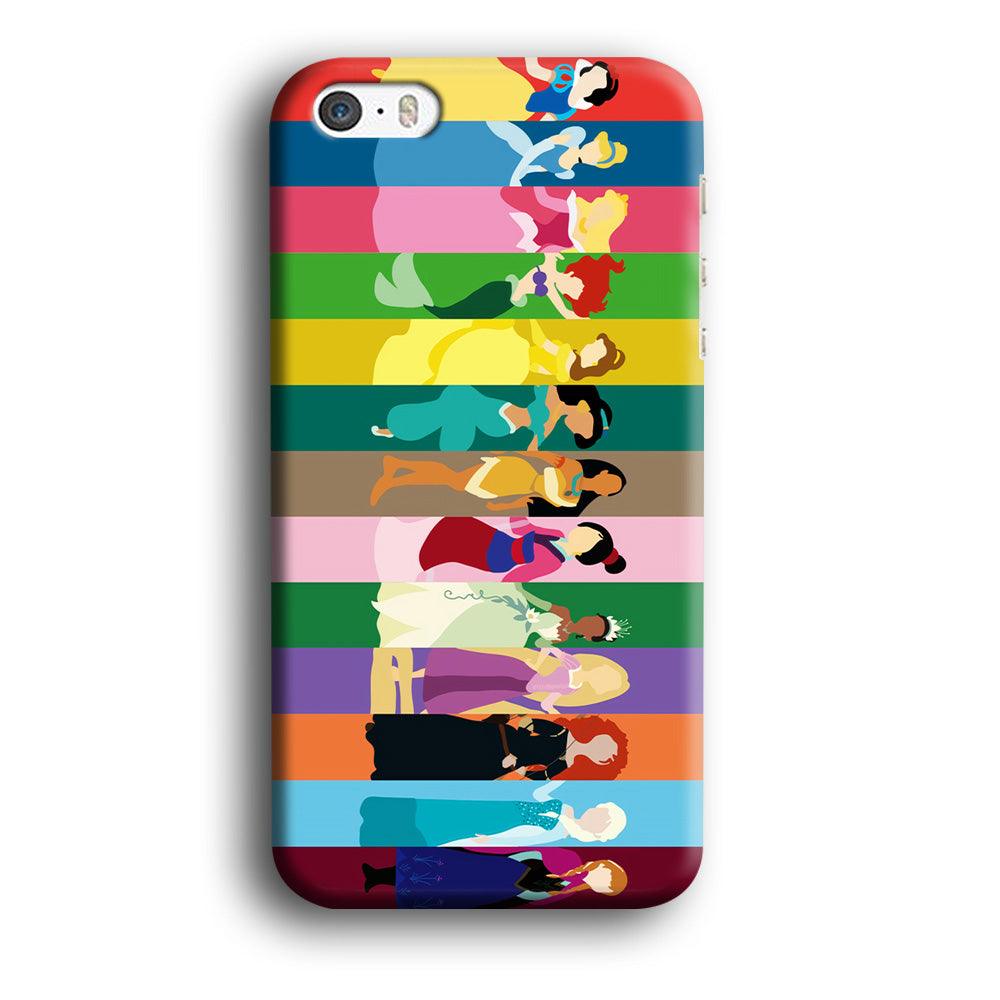 Disney Princess Colorful iPhone 5 | 5s Case-Plastic / Full Wrap (3D Case)-Xtracase
