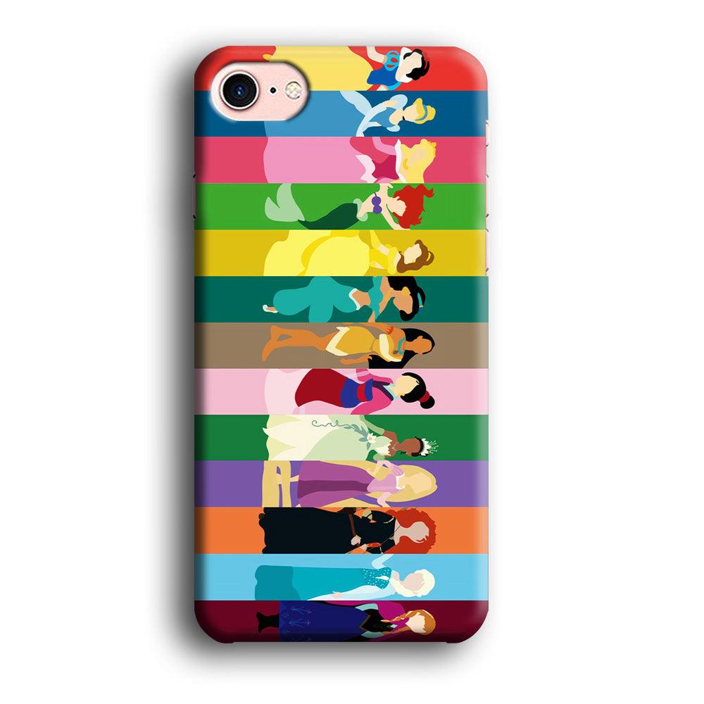 Disney Princess Colorful iPhone SE 2020 Case-Plastic / Full Wrap (3D Case)-Xtracase