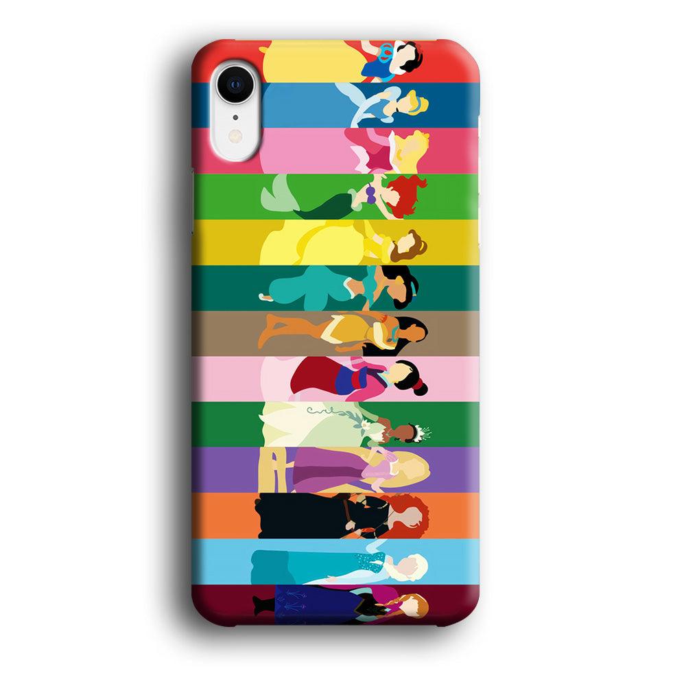 Disney Princess Colorful iPhone XR Case-Plastic / Full Wrap (3D Case)-Xtracase