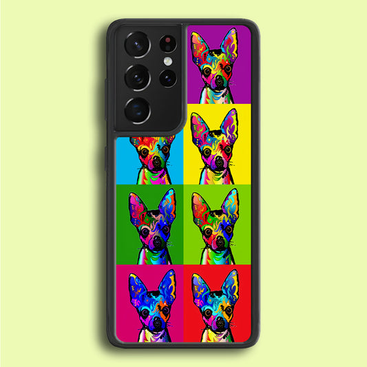 Dog Colorful Art Chihuahua Samsung Galaxy S21 Ultra Case