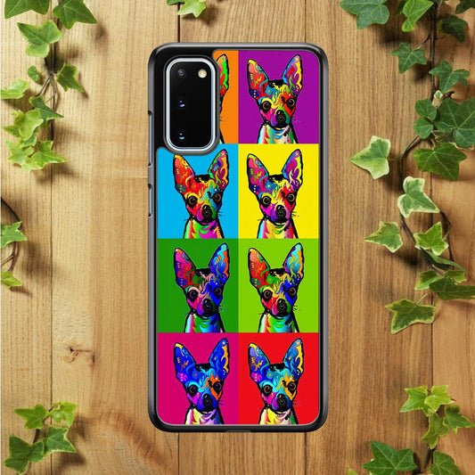 Dog Colorful Art Chihuahua Samsung Galaxy S20 Case-Rubber / Black (2D Case)-Xtracase