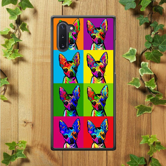 Dog Colorful Art Chihuahua Samsung Galaxy Note 10 Case-Rubber / Black (2D Case)-Xtracase