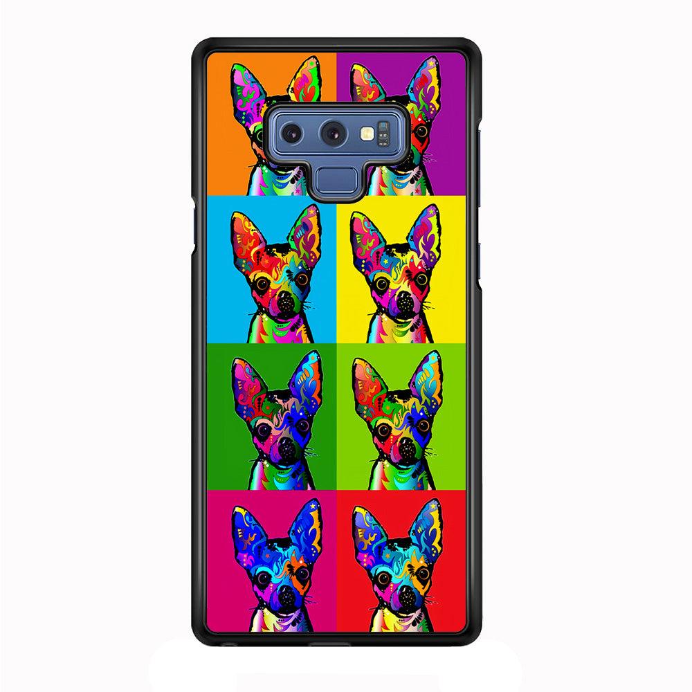 Dog Colorful Art Chihuahua Samsung Galaxy Note 9 Case-Rubber / Black (2D Case)-Xtracase