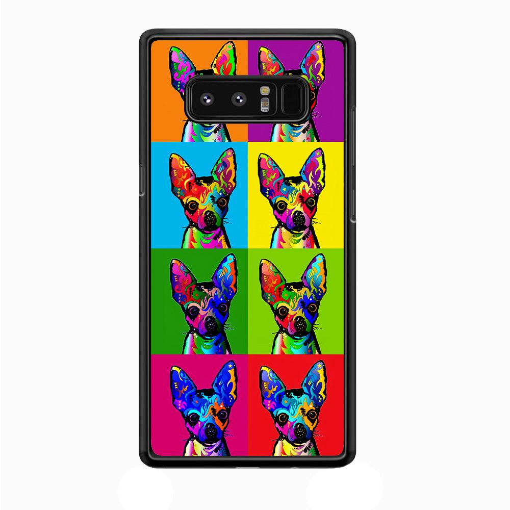 Dog Colorful Art Chihuahua Samsung Galaxy Note 8 Case-Rubber / Black (2D Case)-Xtracase