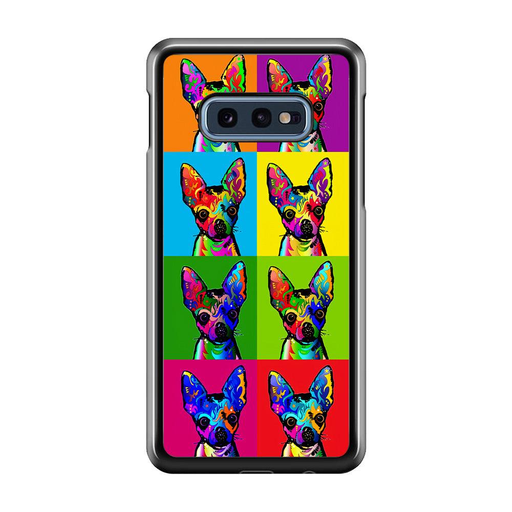 Dog Colorful Art Chihuahua Samsung Galaxy S10E Case-Rubber / Black (2D Case)-Xtracase