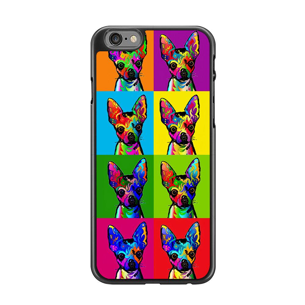Dog Colorful Art Chihuahua iPhone 6 | 6s Case-Rubber / Black (2D Case)-Xtracase