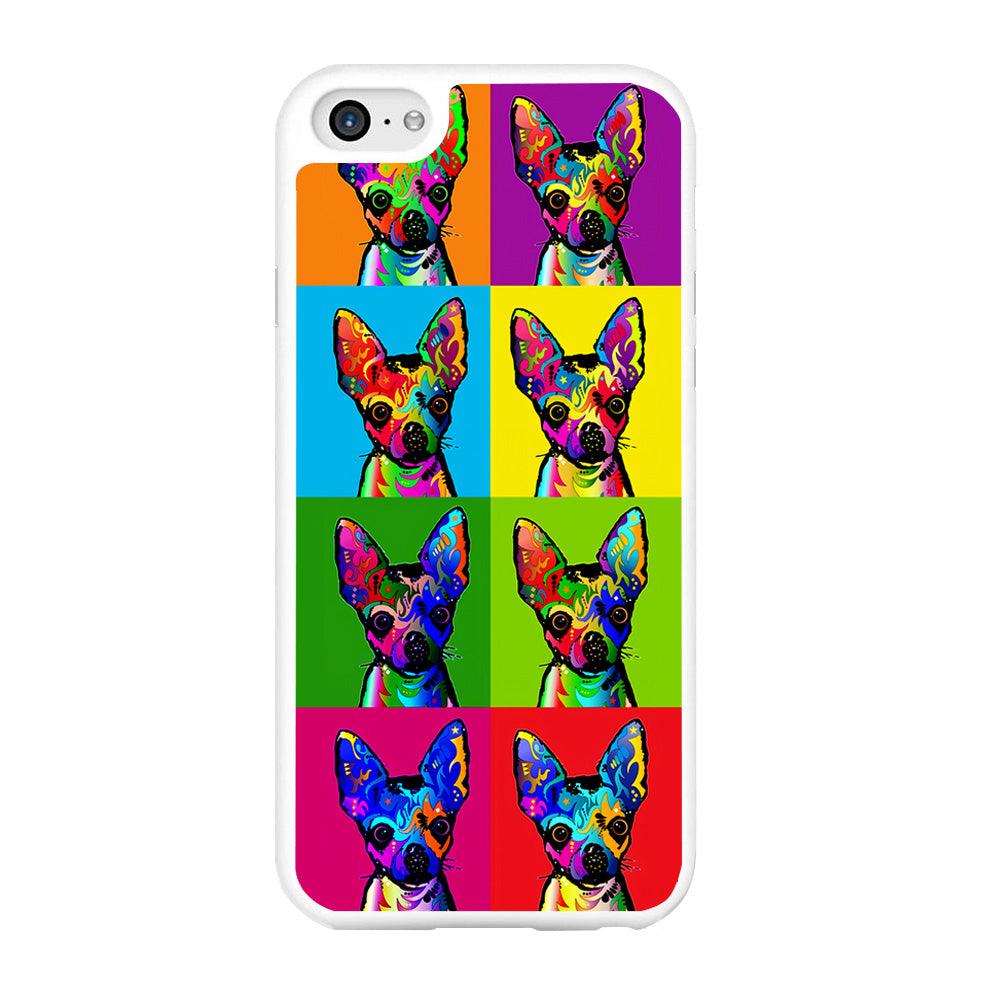 Dog Colorful Art Chihuahua iPhone 6 | 6s Case-Rubber / White (2D Case)-Xtracase