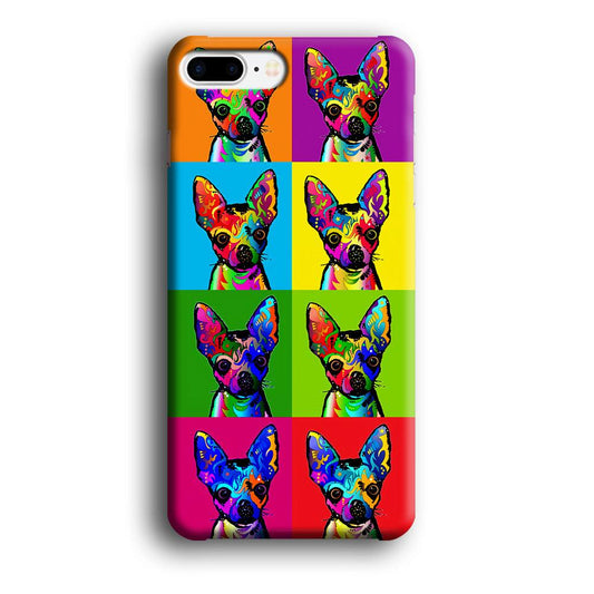 Dog Colorful Art Chihuahua iPhone 8 Plus Case-Plastic / Full Wrap (3D Case)-Xtracase