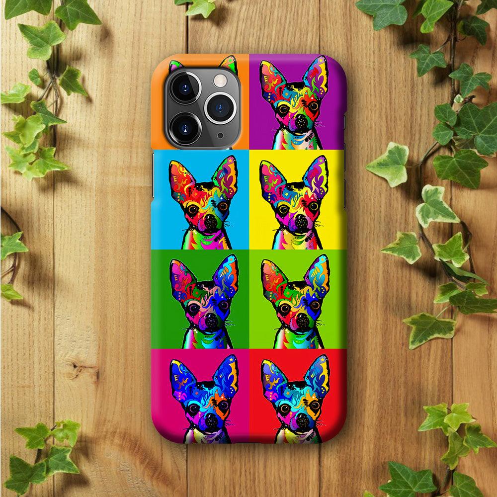 Dog Colorful Art Chihuahua iPhone 11 Pro Case-Plastic / Full Wrap (3D Case)-Xtracase