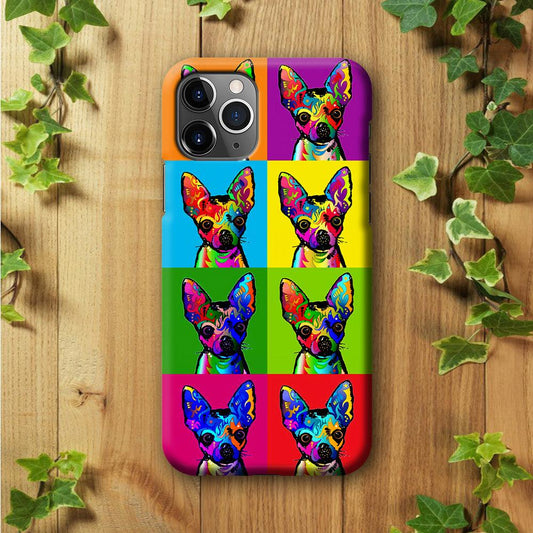 Dog Colorful Art Chihuahua iPhone 11 Pro Case-Plastic / Full Wrap (3D Case)-Xtracase