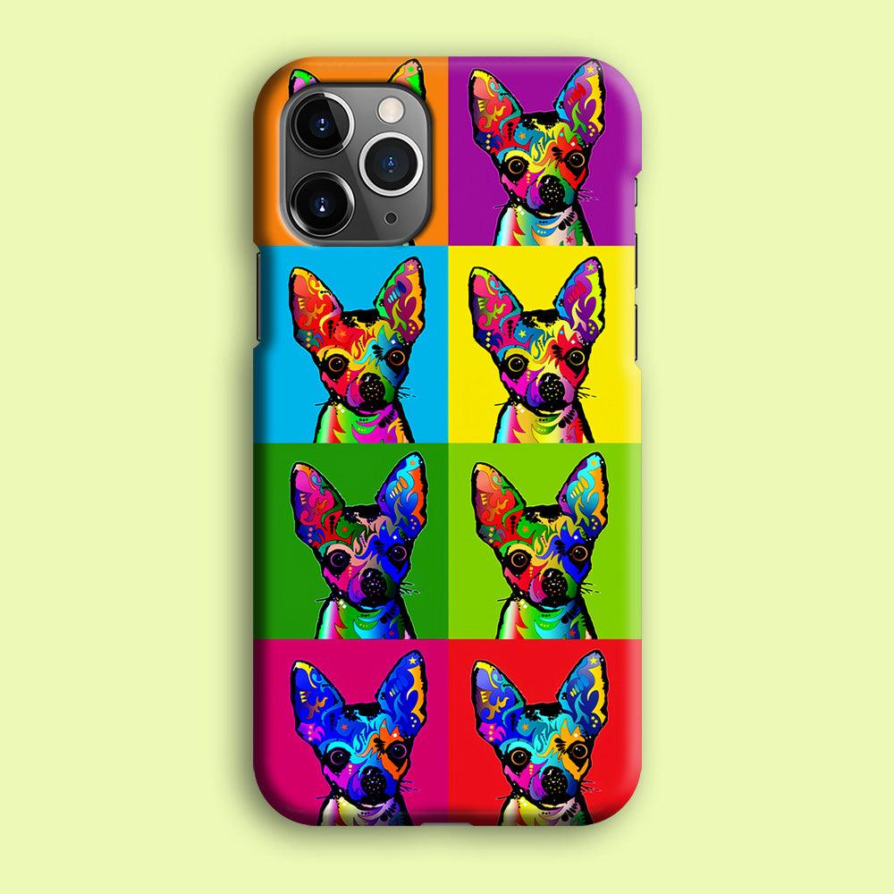 Dog Colorful Art Chihuahua iPhone 12 Pro Case-Plastic / Full Wrap (3D Case)-Xtracase