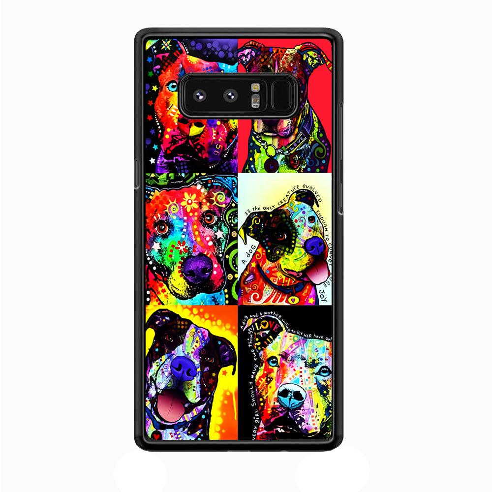 Dog Colorful Painting Collage Samsung Galaxy Note 8 Case-Plastic / Full Wrap (3D Case)-Xtracase