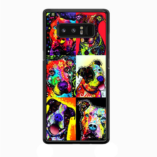 Dog Colorful Painting Collage Samsung Galaxy Note 8 Case-Plastic / Full Wrap (3D Case)-Xtracase