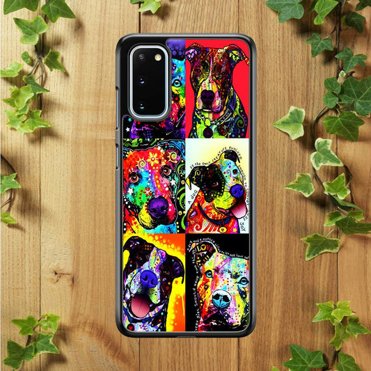 Dog Colorful Painting Collage Samsung Galaxy S20 Case-Plastic / Full Wrap (3D Case)-Xtracase