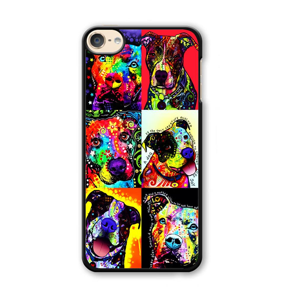 Dog Colorful Painting Collage iPod Touch 6 Case-Plastic / Full Wrap (3D Case)-Xtracase