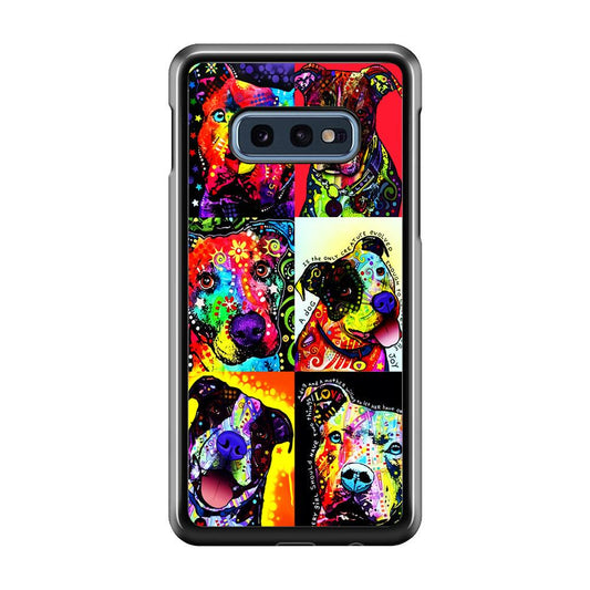 Dog Colorful Painting Collage Samsung Galaxy S10E Case-Plastic / Full Wrap (3D Case)-Xtracase
