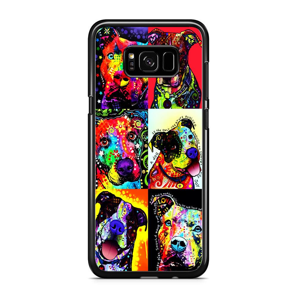 Dog Colorful Painting Collage Samsung Galaxy S8 Case-Rubber / Black (2D Case)-Xtracase