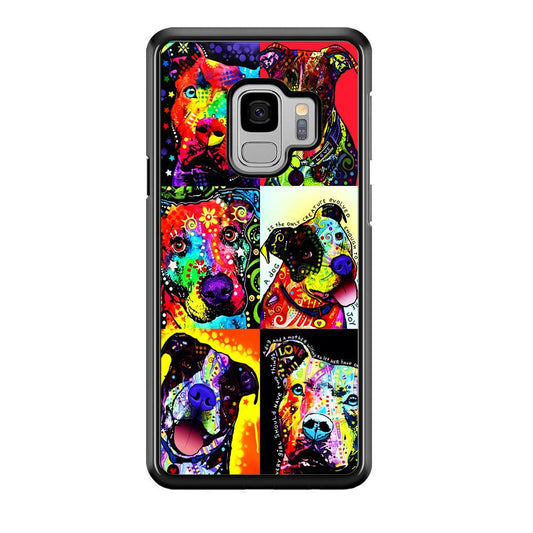 Dog Colorful Painting Collage Samsung Galaxy S9 Case-Plastic / Full Wrap (3D Case)-Xtracase