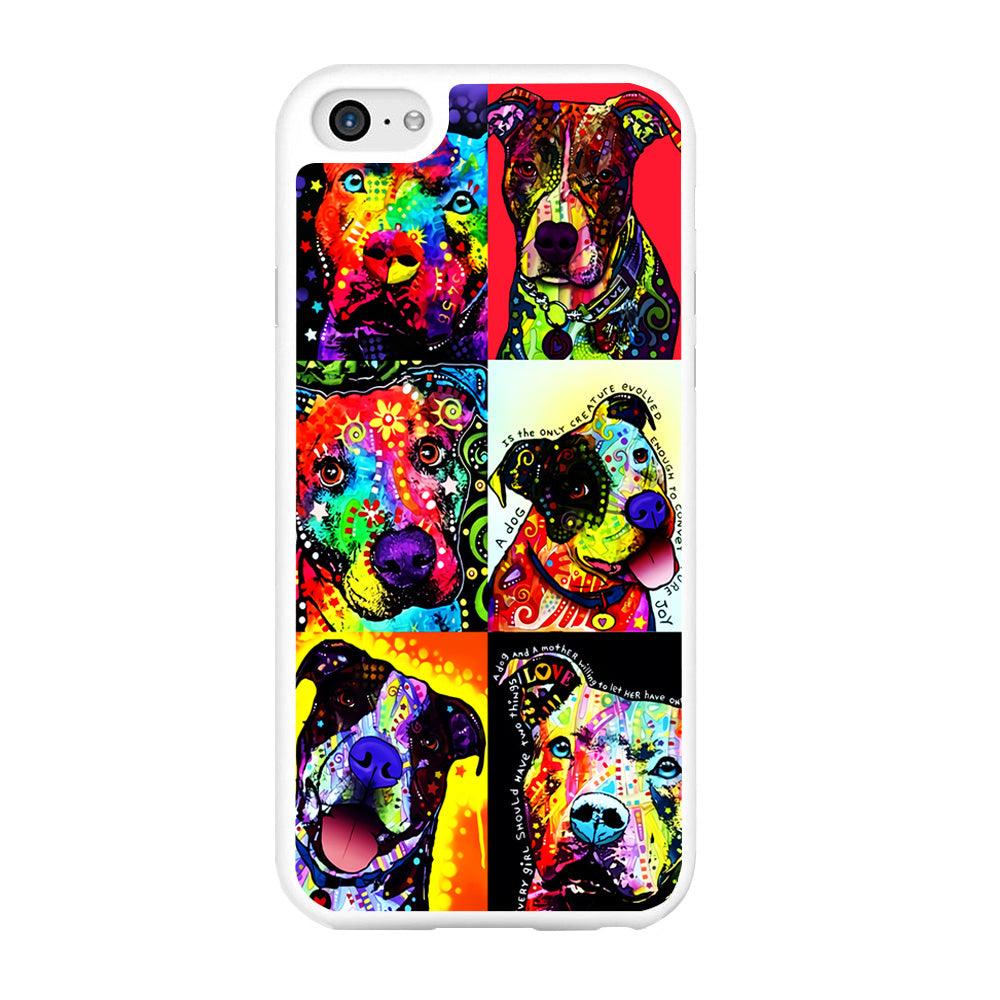 Dog Colorful Painting Collage iPhone 6 | 6s Case-Rubber / White (2D Case)-Xtracase