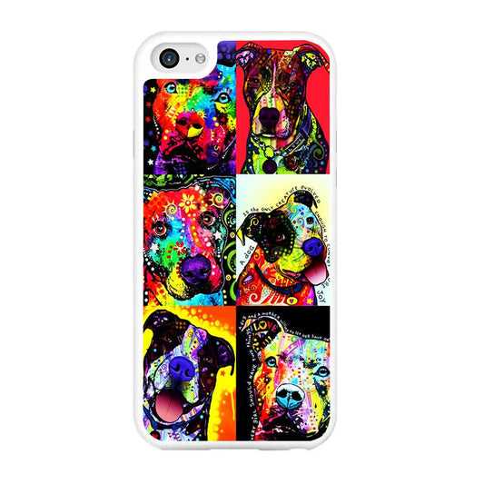 Dog Colorful Painting Collage iPhone 6 | 6s Case-Rubber / White (2D Case)-Xtracase