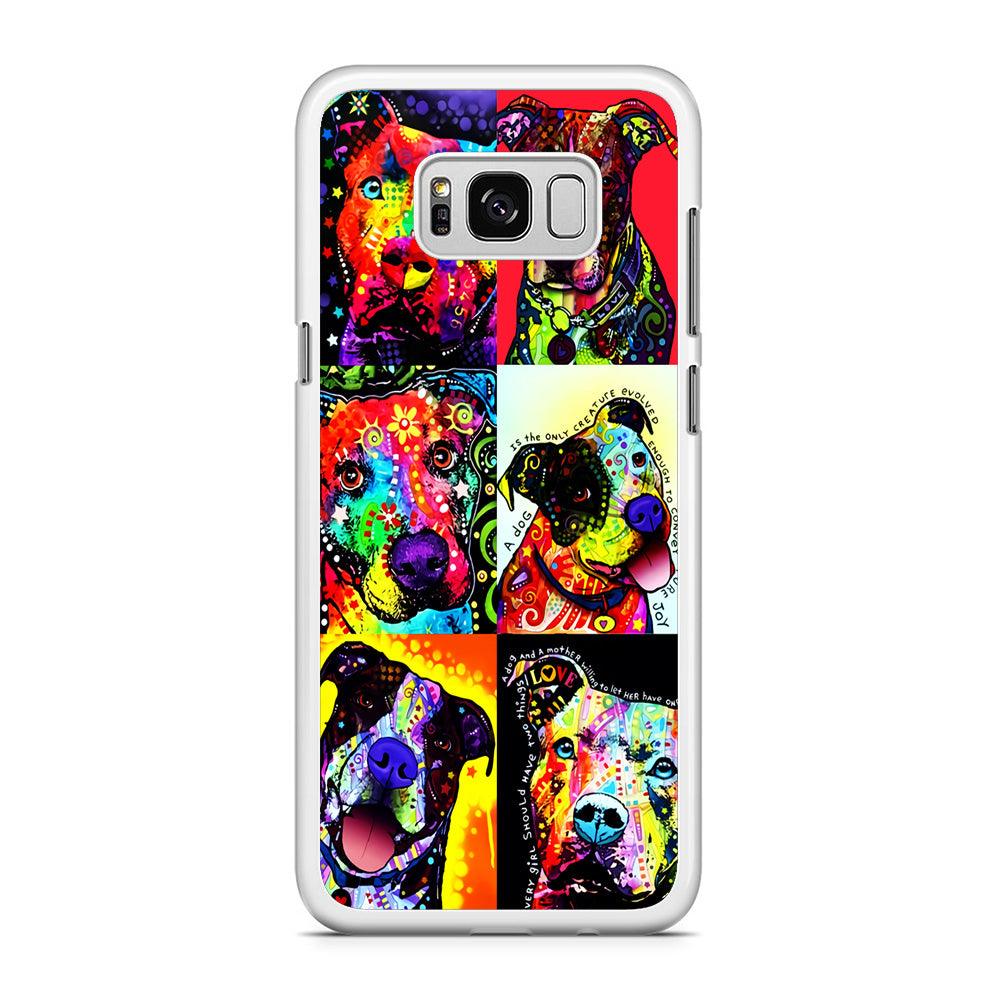 Dog Colorful Painting Collage Samsung Galaxy S8 Case-Rubber / White (2D Case)-Xtracase
