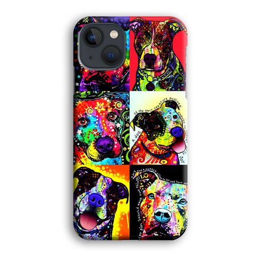 Dog Colorful Painting Collage iPhone 13 Pro Case-Plastic / Full Wrap (3D Case)-Xtracase