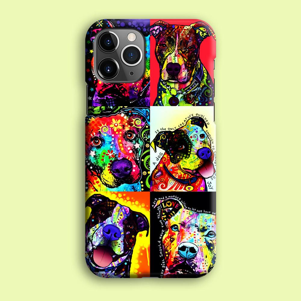 Dog Colorful Painting Collage iPhone 12 Pro Max Case-Plastic / Full Wrap (3D Case)-Xtracase
