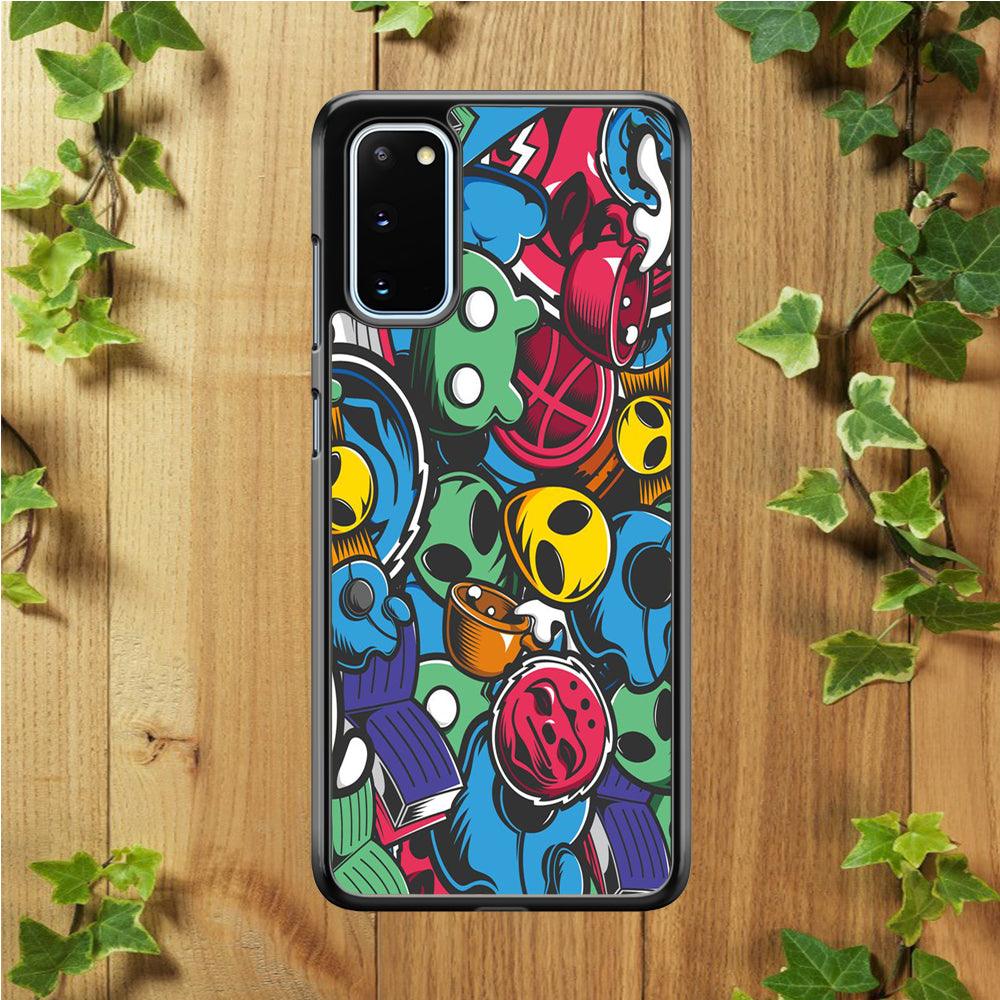 Doodle 001 Samsung Galaxy S20 Case-Rubber / White (2D Case)-Xtracase