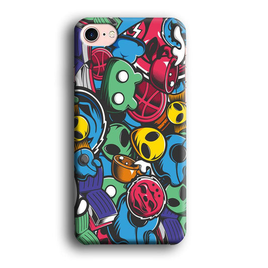 Doodle 001 iPhone SE 2020 Case-Plastic / Full Wrap (3D Case)-Xtracase