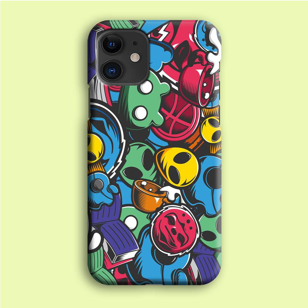 Doodle 001 iPhone 12 Case-Plastic / Full Wrap (3D Case)-Xtracase