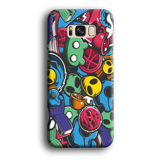 Doodle 001 Samsung Galaxy S8 Case-Plastic / Full Wrap (3D Case)-Xtracase